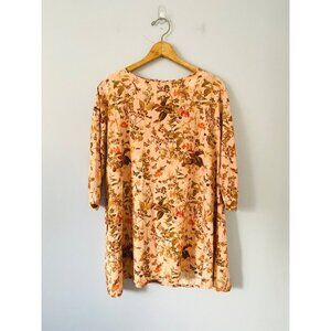 Odette Florence Size Small Floral Mini Dress 3/4 Sleeve